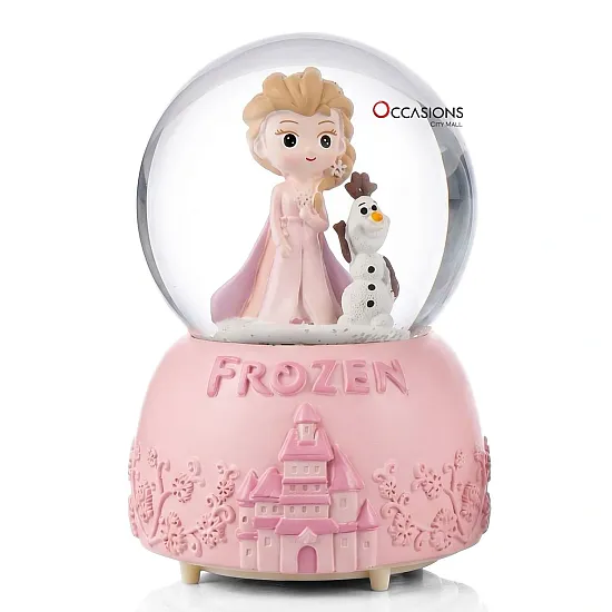 Frozen Snow Globe - Pink (H:16cm) - With Light