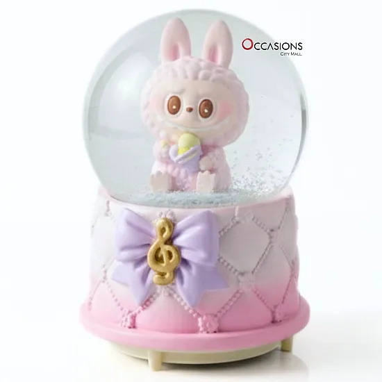 Labubu Snow Globe - Pink (H:9.5cm) - With Light