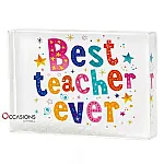 Colorful Best Teacher Ever Frame (9.5×6 cm)