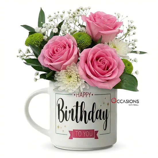 Birthday Classic Frame Roses Mug