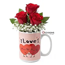 Love Hug Mug Flowers Arrangement