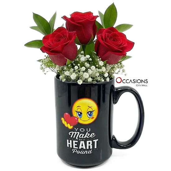 You Make My Heart Pound Flowers Arrangement