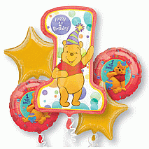 Tigger & Pooh 1st birthday  Foil Balloon Bouquet