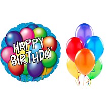 Happy Birthday Colorful Balloon Bundle