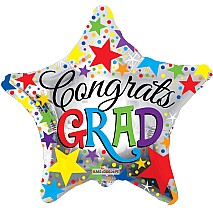 Congrats Grad Star balloon - sliver 
