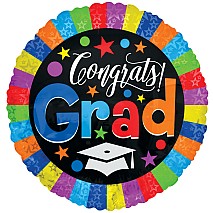 Congrats Grad Colored Balloon