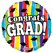 Congrats Grad Stripes Balloon 