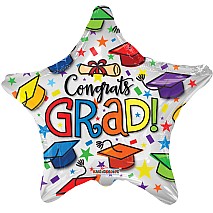 Congrats Grad Caps Star Balloon