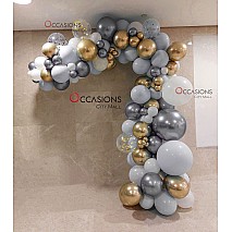 Balloons Chrome Organic Arch - Silver