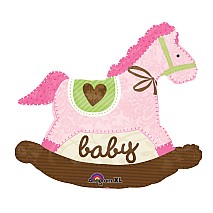 Baby Pink Rocking Horse Balloon