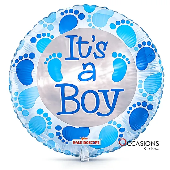 Baby Blue Foot Prints Balloon