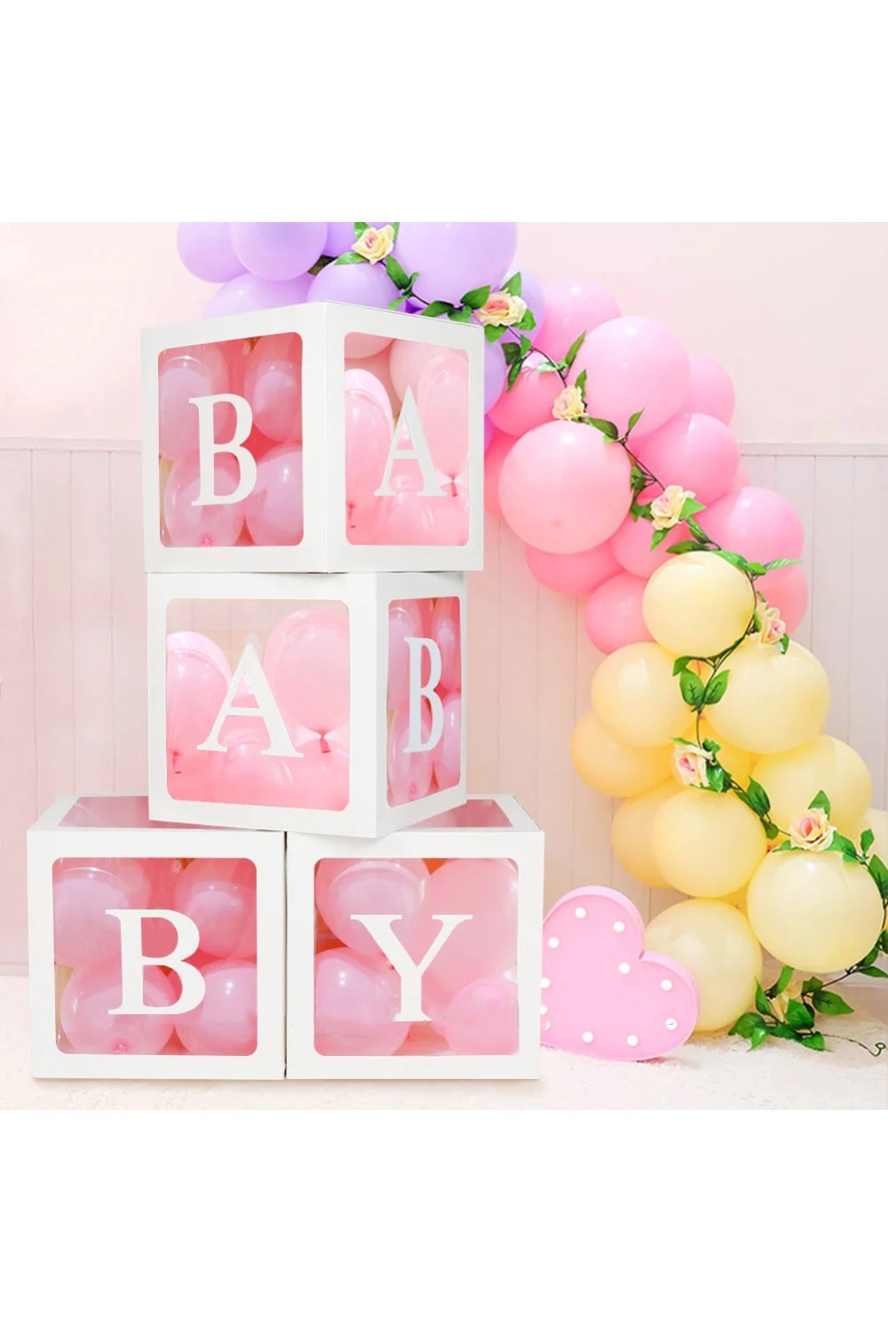 4 Balloon Boxes - Baby Girl
