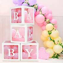 4 Balloon Boxes - Baby Girl