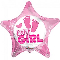 Baby Girl Footprints balloon