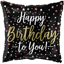 Birthday Black Square Balloon 