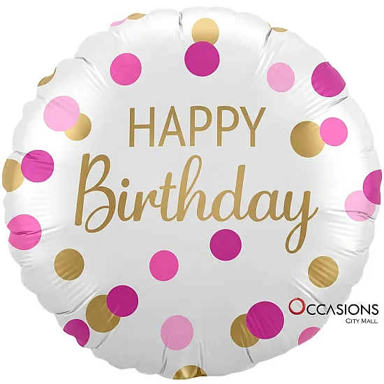  Pink Gold Confetti Birthday Balloon