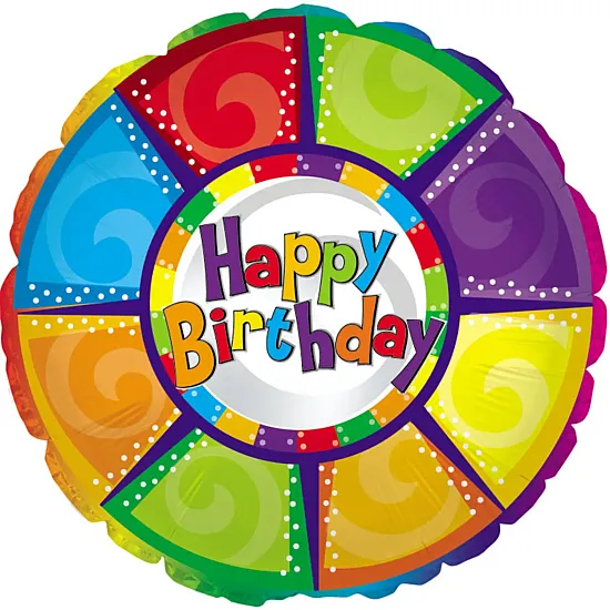 Happy Birthday Colorful Pieces Balloon