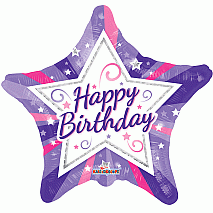 Purple Star Birthday Balloon