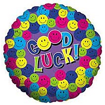 Good luck smiley faces balloon