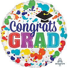 Congrats Grad Paint Splotch Balloon
