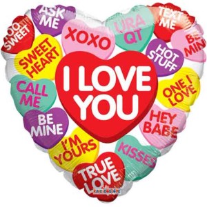 Candy Hearts Messages Balloon