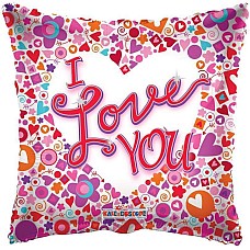 I Love You Mosaic Clear Balloon