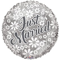 Just Married Flowers Balloon