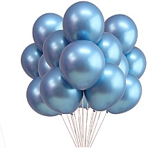 Blue Chrome Balloons- 12