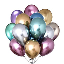 Colored Chrome Balloons- 12