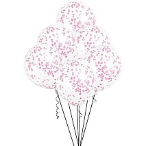 Pink Confetti Balloons- 6
