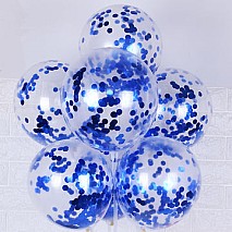 Blue Confetti Balloons- 6