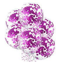 Fuchsia confetti Balloons- 6