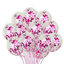 fushia confetti Balloons- 12