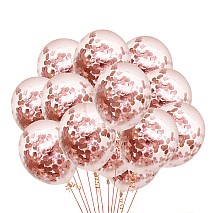 Rose Gold Confetti Balloons- 12