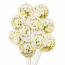 Gold Confetti Balloons- 12