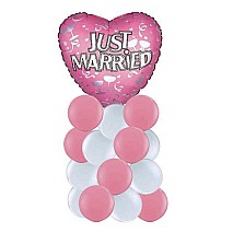 Just Married Balloons with base