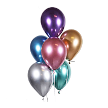 Colored Chrome Balloons- 6 