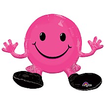Sitting Pink Happy Face Balloon