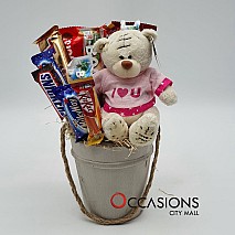 I Love You Teddy Chocolate Arrangement 