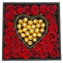 Blooming Love Roses & Ferrero Arrangement (Large)