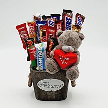 I Love You Teddy Chocolate Arrangement 