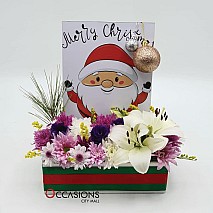 Santa Christmas Flower Arrangement