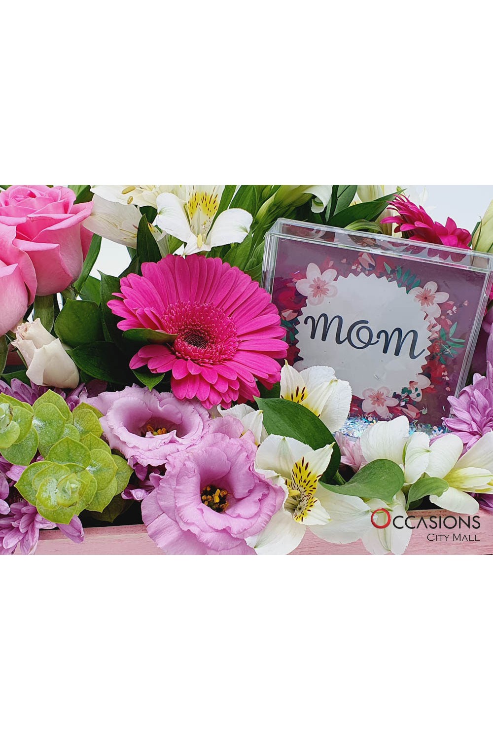 Mom Flowers arrangement with Frame