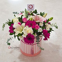 Pink Strips Flowers Arrangement 