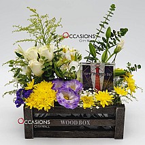 Happy Father's Day Flower Arrangement with Frame