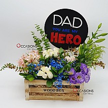 Dad my Hero Flower Arrangement with Frame