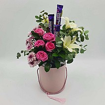 Flowers & Chocolate cylinder box