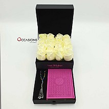 Quran & Rosary in Roses Drawer Box - Fushia