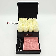 Quran & Rosary in Roses Drawer Box - Pink