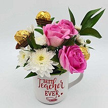 Best teacher flowers & chocolate mug